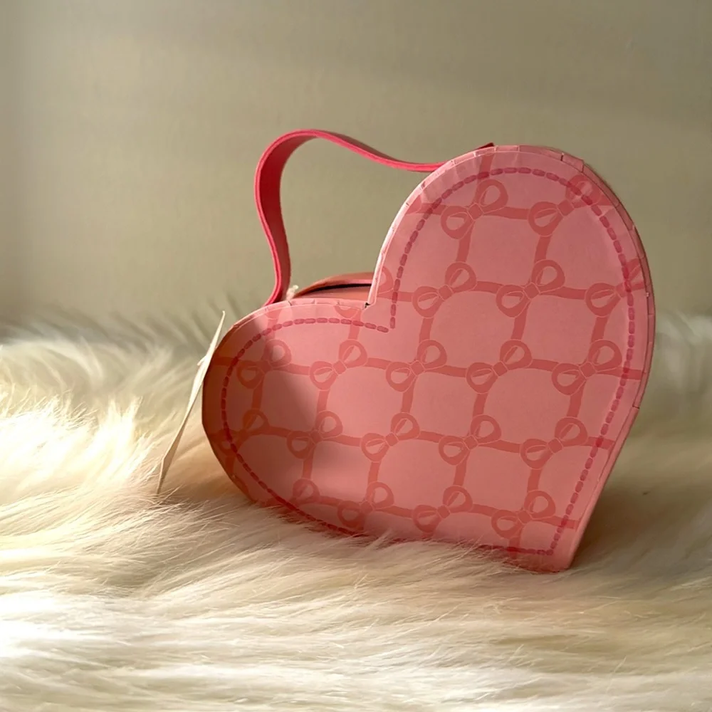 Target Bullseye Valentine’s Day Coquette Pink Bows Heart Shaped Storage Box